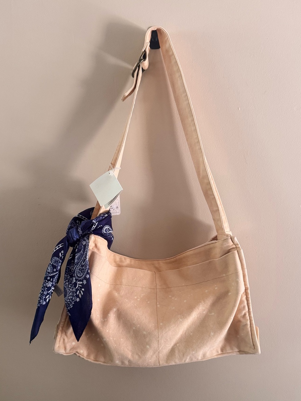 Free People Beige Canvas Shoulder Bag